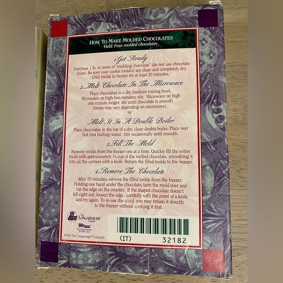 Longaberger Easter Cookie Mold Vintage In Box 1995 & 1996 Easter‎ Bunny & Basket - Picture 8 of 16